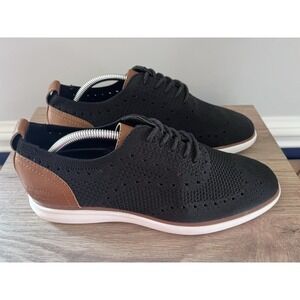 GH Bass & Co Oxford Shoes Mens 9 Black Knit Sneakers Lace Up Casual M1